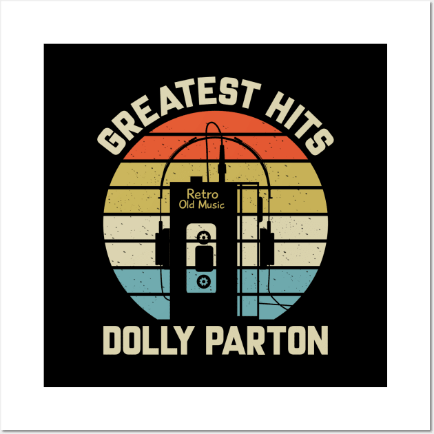 Greatest Hits Dolly Retro Walkman Parton Vintage Art Wall Art by Dinosaur Mask Store